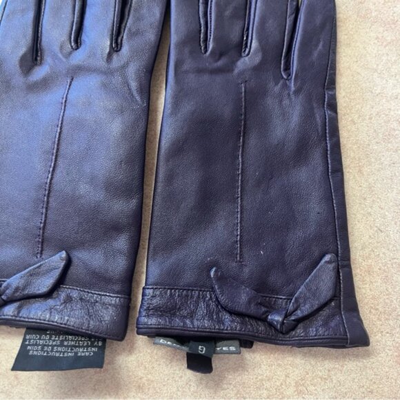 Denver Hayes Purple Leather Driving Winter Gloves - Picture 6 of 8